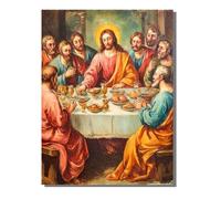 The Last Supper Diamond Painting Set, 5D DIY Abstract Diamond Art Set for Adults, Full Drill Square Crystal Rhinestone Embroidery Cross Stitch Painting Home Wall Decoration Gift 32x40 inch BJHF732