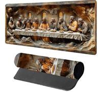 The Last Supper Gaming Mouse Mat 800x400x3mm, Mouse Pad Large Man, Desk Mat with Stitched Edge, Mousepad with Non-Slip Rubber Base, Office Accessories, Keyboard Pad, for Gaming, Desk Office, E-8384