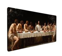 The Last Supper Gaming Mouse Mat, Man Mouse Pad Large 28x16in, Desk Mat with Non-Slip Rubber Base, Gaming Accessories, Stitched Edge Design XL Mousepad, Desk Pad, for Office, PC Accessories, S-8241