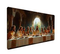 The Last Supper Gaming Mouse Mat, Man Mouse Pad Large 48x24in, Desk Mat with Non-Slip Rubber Base, Gaming Accessories, Stitched Edge Design XL Mousepad, Desk Pad, for Office, PC Accessories, A-1276
