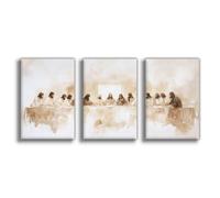 The Last Supper Minimalist Beige Abstract Print, Bible Renaissance Oil Painting, Christian Faith Unframe-style-4 08x12inch(20x30cm)