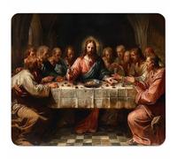 The Last Supper Mouse Mat 200x180mm, Small Mouse Pad Man Waterproof Gaming Mousepad, Mini Desk Mat with Anti-Slip Base, Stitched Edges Mousepad, Keyboard, Mousemats for Desk, Gifts for Women X-4165