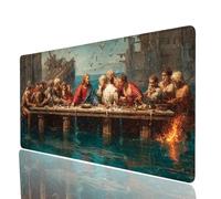 The Last Supper Mouse Mat 36x16x0.12In Waterproof Gaming Mouse Pad Boat Non-slip Rubber Base Abrasion-resistant Stitched Edges, Mousepad as Desk Mat for Office Accessories Laptop Keyboard Model-5891