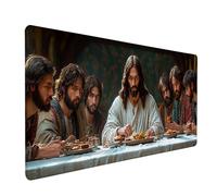 The Last Supper Mouse Mat, Man Gaming Mouse Pad 48x24in, Desk Mat Large, Office Desk Accessories, Mousepad Large with Stitched Edges, Improved Precision and Speed, for PC Gaming, Laptop, Office P-8156