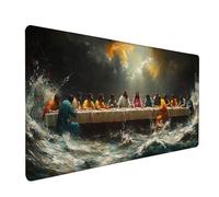 The Last Supper Mouse Mat, Ocean Waves Gaming Mouse Pad 40x20in, Desk Mat Large, Office Desk Accessories, Mousepad Large with Stitched Edges, Improved Precision and Speed, for Gaming, Office, O-3627