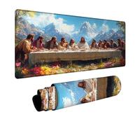 The Last Supper Mouse Mat Snow Mountain Mousepad with Stitched Edges as Desk Mat Improved Pecision Speed, Mouse Pad as Desk Accessories for Laptop Keyboard Autumn Decorations 16x32x0.12in DBYH-2526