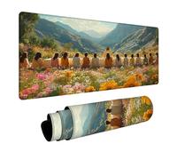 The Last Supper Mouse Mat, Waterproof Gaming Mouse pad Office Accessories 12” x 24” Mousepad for Improve Accuracy Speed, Flower Desk Mat for Laptop Keyboard Office Product Desk Autumn Decor FSBD-0357