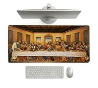 The Last Supper Mouse Pad 1200 x 600 x 3 mm Extended Large Mouse Mat, Keyboard Mousemat, Desk Mat Workspace with Anti-Slip Base & Anti-Fray Edges, Waterproof Desk Accessories for Work (Retro) L-x8911