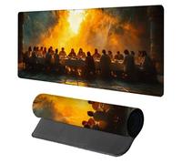 The Last Supper Mouse Pad, Mouse Mat 1600x800x3mm, Stitched Edge Design XXL Desk Mat Large, Desk Accessories Gaming Mousemat, Office Accessories Keyboard Pad, for Gaming Office Mousepad, Yellow 9-6408