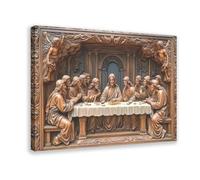 The Last Supper of Jesus Christ 2D Effect Poster, Room Decoration Hanging Painting, Suitable for All Occasions, Art Deco Style, Rectangular Frame-style 12x18inch(30x45cm)