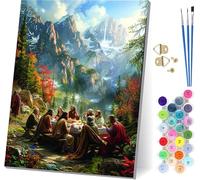 The Last Supper Paint by Numbers for Adults, Mountain Paint by Numbers Kits On Canvas, Easy DIY Color Oil Painting Acrylic Paints with Brushes, Hobbies for Adults Women, Room Decor 20x26 inch 8-9180