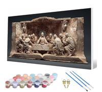 The Last Supper Paint by Numbers for Adults, Paint by Numbers Book Pattern Design Painting Kits, Acrylic Painting Kit with Brushes Adult Crafts for Room Decor, Wall Art, Gifts 20X40Inch -hcw2507EG