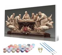 The Last Supper Paint by Numbers for Adults, Paint by Numbers Book Pattern Design Painting Kits, Acrylic Painting Kit with Brushes Adult Crafts for Room Decor, Wall Art, Gifts 36 x 72 inch -hcw2507PV