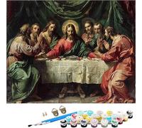 The Last Supper Paint by Numbers for Adults, Paint by Numbers Kits Man on Canvas for Beginner, DIY Canvas Oil Painting Kit with Acrylic Pigment and Brushes, Room Decor, Gifts for Women 12x16in E-4522