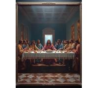 The Last Supper Paint by Numbers for Adults, Paint by Numbers Landscape DIY Acrylic Oil Painting Kits, with 3 Brushes, Simple Painting Kits for Beginner Kids for Home Wall Decor 20x28 inch, Model 355