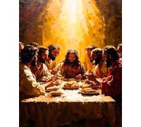 The Last Supper Paint by Numbers for Adults, The Last Supper Paint by Numbers for Children or Beginner, DIY Canvas Oil Painting Kit with Brushes and Acrylic Pigment for Home Wall Decor 50x65cm 4-27