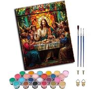 The Last Supper Paint by Numbers for Adults with Frame, Paint by Numbers Kits on Canvas Man, DIY Crafts for Adults Oil Painting Art Kits with Brushes, Home Wall Decor, Gifts for Women 60x80cm M-6951