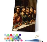 The Last Supper Paint by Numbers for Adults With Frame, Paint by Numbers Man, Easy Diy Oil Painting Kits on Canvas with Brushes, Hobbies for Women, for Home Wall Decor, Gifts for Women 40x54in 0-5000