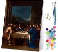 The Last Supper Paint by Numbers for Adults with Frame, Paint by Numbers Man, Easy DIY Oil Painting Kits on Canvas with Brushes, Hobbies for Women, Painting for Home Wall Decor Gifts 8x12 inch 2-7856