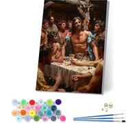 The Last Supper Paint by Numbers for Adults With Frame, Painting by Numbers for Adults Man, DIY Acrylic Pigment Drawing Arts and Crafts, Hobbies for Women, Home Wall Decor Gifts 12x16in 3-8476