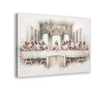 The Last Supper Poster Christian Art Religious Home Decor Jesus Art Praying Canvas Poster Wall Art Decor Print Picture Paintings for Living Room Bedroom Decoration Frame-style 12x18inch(30x45cm)
