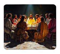 The Last Supper Small Mouse Mat 230x180x3mm, Gaming Mouse Pad with Non-Slip Rubber Base, Desk Mat with Stitched Edge, Waterproof Wear-Resistant, Mousepad for Gaming Accessories Gifts Man C-8886