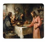 The Last Supper Small Mouse Mat 300x250mm Gaming Mouse Pad Man, Non-Slip Rubber Base, Waterproof Surface, Stitched Edges Mousemat, Compatible with Laser and Optical Mice Wear-Resistant X-6812