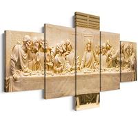 The Last Supper Wall Decor Canvas Famous Oil Painting by Leonardo Da Vinci Reproduction Posters Jesus Wall Decor Artwork Framed Ready to Hang Last Supper Picture for Dining Room (50''W x 24''H)