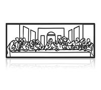 The Last Supper Wall Decor Christian Metal Wall Art Religious Hanging Picture Sculpture Jesus Black Line Art Religious Home Decor for Dinning Bedroom Living Room Christian Decoration Housewarming Gift
