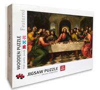The Last Supper Wooden Jigsaw Puzzles 75x50cm, Man Jigsaw Puzzles 1000 Piece for Adults with Box, Educational Challenging Game, Gifts for Teens, Back Lettering Easy to Distinguish, Home Decor, 5-2670