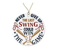 The Last Swing Could Win Ornament - Ceramic Baseball Christmas Tree Decoration - Holiday Ornament - Gift for Baseball Players Coaches Fans Printed on Both Sides