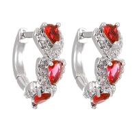 The Latest European Simple Fashion Is Suitable For Women's Jewelry Earrings Sparkly Dangle Earrings for Women (Red, One Size)