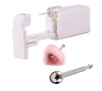The latest version Disposable Sterile Ear Nose Piercing Kit Tool Stud Safety Portable Nose Piercing Kit，Self Nose Piercing Gun (Silver Half a sphere)