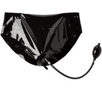 The Latex Collection Briefs with Inflatable Dildo and Plug, Pink, Small