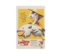 The Laughing Fish Poster Canvas Cover Wall Art Print Aesthetic Poster Art Painting for Room 16x24inch(40x60cm) Unframe-style