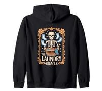 The Laundry Oracle Skeleton Lost Socks Prophecy Zip Hoodie