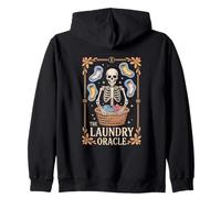 The Laundry Oracle Skeleton Tarot Sock Humor Zip Hoodie
