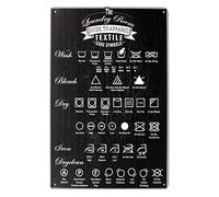 The Laundry Room Guide to Apparel Care Symbols Vintage Tin Metal Sign Home Wall Plaque Decor