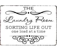 The Laundry Room Sorting Life Out One Load at a Time Weatherproof Aluminum Vintage Toilet Cave Bar Home Bathroom Wall Decoration Sign Sign 8x6 Inch