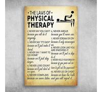 The Laws of Physical Therapy Never Say I Want to Go Home Metal Tin Sign Wall Decor for Garage Man Cave Bar Kitchen 8x12 Inches.