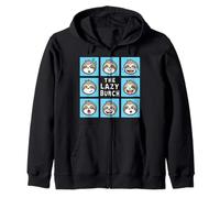 THE LAZY BUNCH Funny Sloth Zip Hoodie