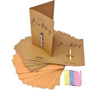 the lazy panda card company 12 x Birthday Candle Birthday Card Front - Make a Wish Thick 400gsm Recycled Card