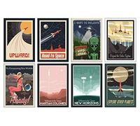 the lazy panda card company Set of 8 A4 Space Posters - Great present for Astronauts!