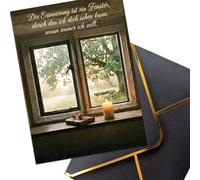 the lazy panda card company Sympathy Card with Empathetic Saying - "Die Erinnerung ist ein Fenster durch das ich dich sehen kann, wann immer ich wollen" [German Language] with Black Gold Effect