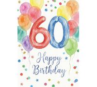 the lazy panda card company XXL A4 Birthday Card - Giant Birthday Card - Large Card to Write On - Premium 300 g/m² - With Envelope - Made in Germany (60th Birthday)