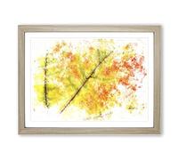 The Leaf Of A Sycamore Tree Watercolour Modern Framed Wall Art Print, Ready to Hang Picture for Living Room Bedroom Home Office Décor, Oak A3 (46 x 34 cm)