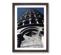 The Leaning Tower of Pisa Italy (2) Framed Print | A2 Walnut Framed Wall Art | Ready to Hang | Modern Cityscape Picture | Living Room Bedroom Lounge Office