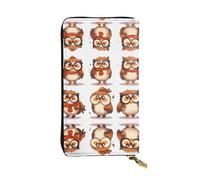 The Learned Owl Printed leather wallet, 7.5 x 4.1-inch long credit card holder, portable travel cash wallet