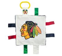 The Learning Lovey Chicago Blackhawks NHL Hockey Toy for Babies, Soft and Safe Sensory Toy for Stroller, BPA Free with Stroller Clip