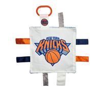 The Learning Lovey New York Knicks Baby Toy - NBA Basketball Crushing Sensory Toy, Soft and Safe, Ideal Toy for Stroller, BPA Free with Stroller Clip (8x8)